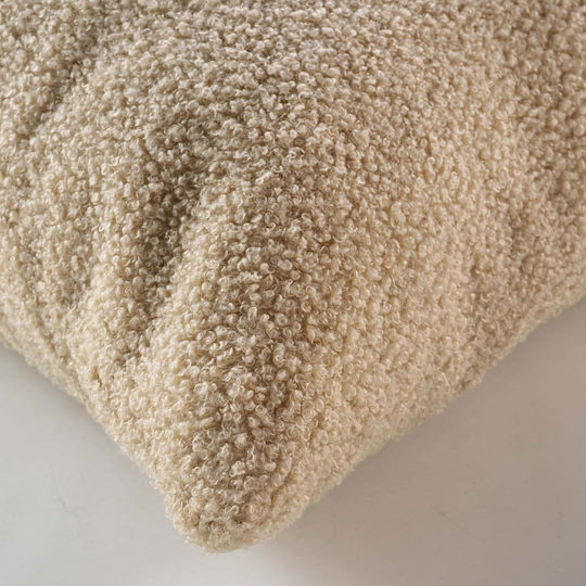 Douceur d'Intérieur Διακοσμητική Μαξιλαροθήκη Wooly Fleece Μπεζ 45x45εκ.