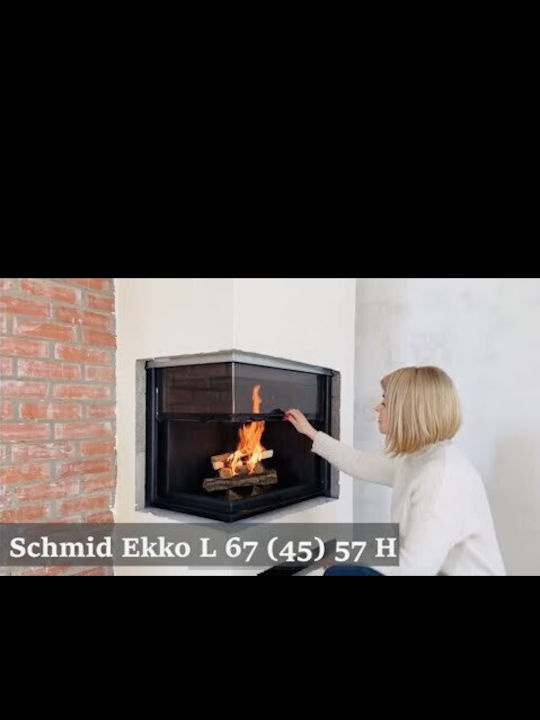 Camina Schmid Ekko R 84(34)h 51cm Wood Fireplace Insert with Right Corner Window
