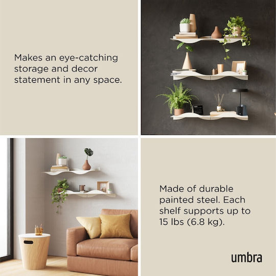 Wall Shelves Cream 2 Pieces 43x18x10cm