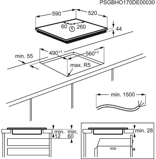 Electrolux Επαγωγική Εστία Αυτόνομη 59x52εκ.