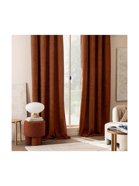 Curtain with Grommets Winona Orange 140x260cm