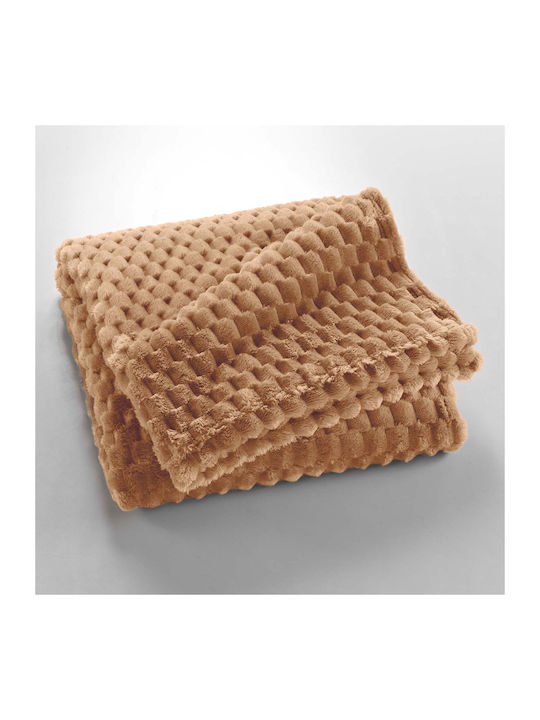 L-c Mini Fleece Blanket Sofa 125x150cm Camel