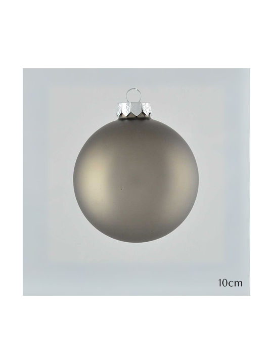 Große Glasball Grau 10cm