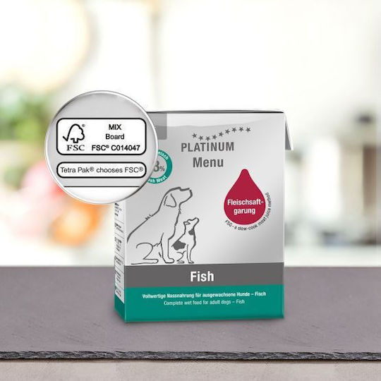 Platinum Pet Food & Care MENU Wet Food Dogs in Pouches with Fish Grain-Free 375gr