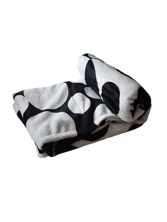 TnS Super Soft Κουβέρτα Fleece Διπλή 200x220εκ. Ασπρόμαυρο