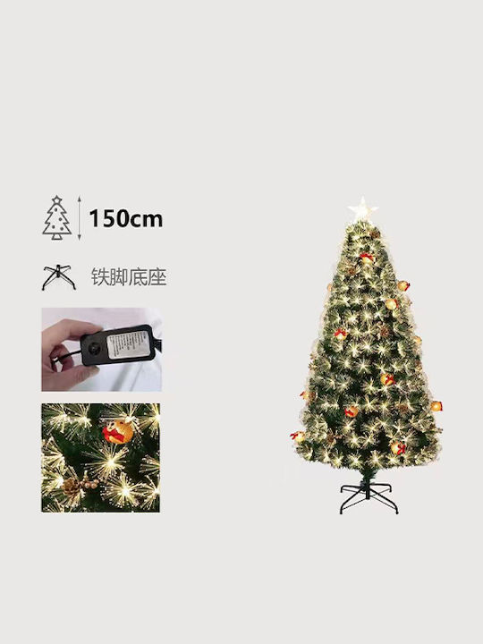 Weihnachtsbaum Höhe 150cm mit Faseroptik-Beleuchtung