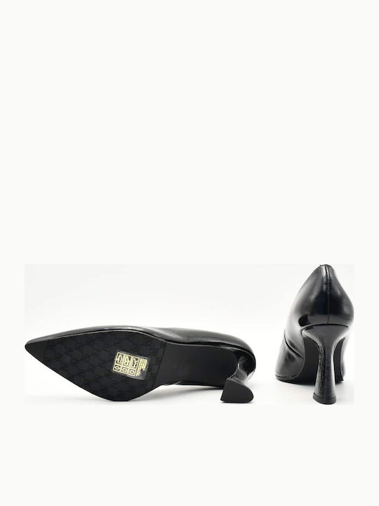 Leather Stiletto Black High Heels