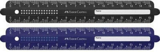 Faber-Castell Plastic Ruler 15cm Blue