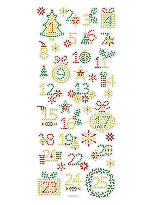 Set of Glitter Crystal Stickers, 5 Sheets, 10x23 cm, Winter