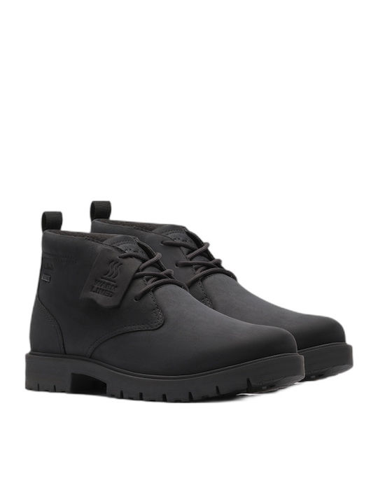 Mid Gtx Leather Black Men's Boots Waterproof