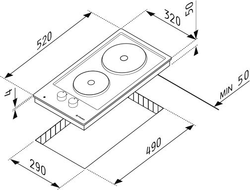 Pyramis 248 Domino Εμαγιέ Εστία Αυτόνομη Inox 31x51εκ. Ασημί