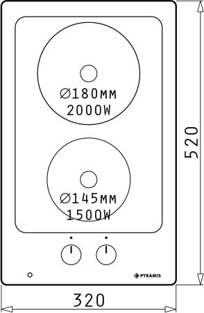 Pyramis 248 Domino Εμαγιέ Εστία Αυτόνομη Inox 31x51εκ. Ασημί
