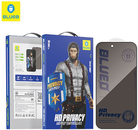 Blueo Privacy Tempered Glass Μαύρο (iPhone Air)