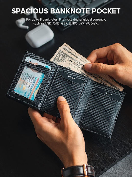 Мъжки Портфейл Карти с RFID и Механизъм Slide Черен