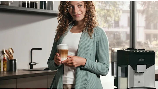 Siemens Eq.500 Automatic Espresso Coffee Machine 1500W Pressure 15bar for Cappuccino with Grinder Black TQ513R01