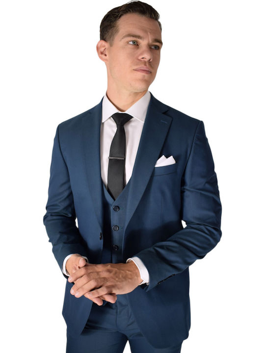 Men's Suit with Vest Petrol (Item J062)