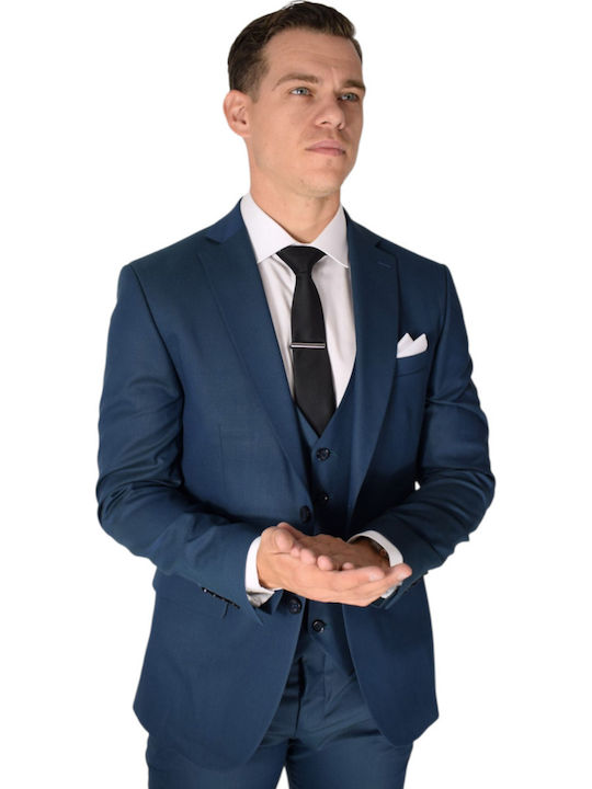 Men's Suit with Vest Petrol (Item J062)