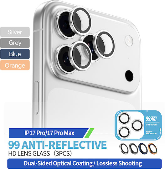 Blueo Lens Glass Προστασία Κάμερας Tempered Glass Πορτοκαλί για το iPhone 17 Pro, iPhone 17 Pro Max