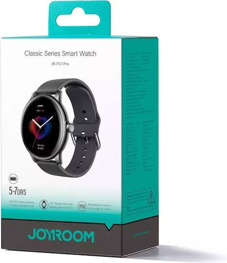 Joyroom JR-FC1 46mm Waterproof Smartwatch with Heart Rate Monitor (Dark Grey)