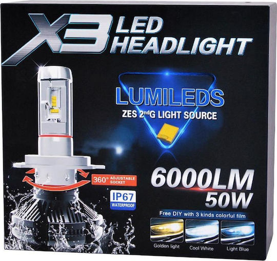 Λάμπα Αυτοκινήτου H7 LED 6000K Ψυχρό Λευκό 9-32V 50W