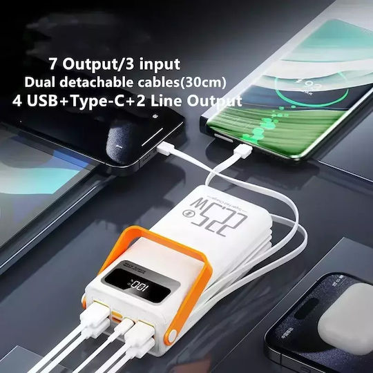 Andowl Q-XD7 Power Bank 26000mAh 22.5W with 4 USB-A Ports and 3 USB-C Ports White