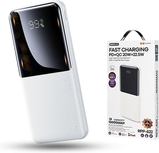 Remax RPP-622 Power Bank 10000mAh mit 2 USB-A Anschlüssen und USB-C Anschluss Stromlieferung Lila
