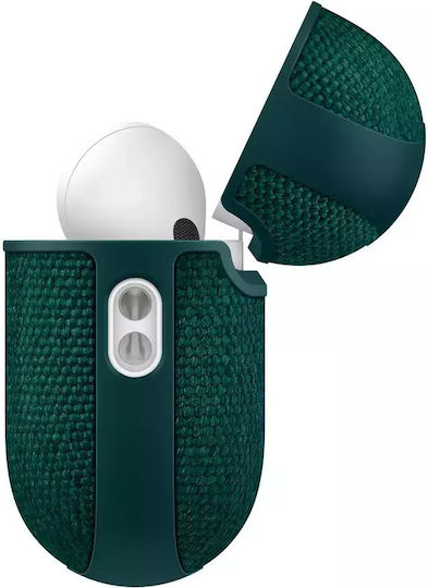 Spigen Urban Fit Case Silicone / Fabric / Plastic with Hook Midnight Green for Apple AirPods Pro 3