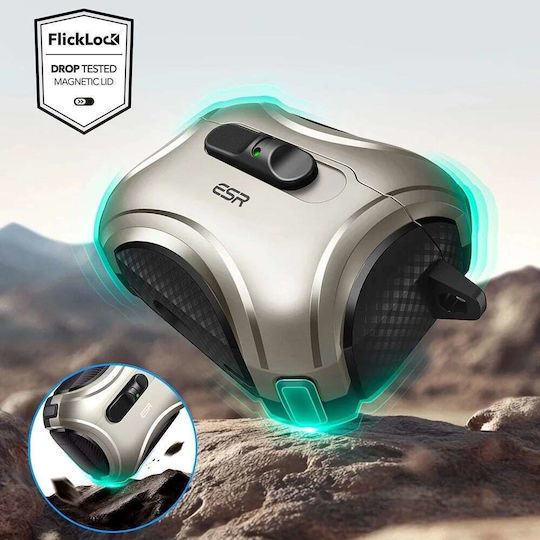 ESR Cyber Hülle Silikon in Silber Farbe für Apple AirPods Pro 3