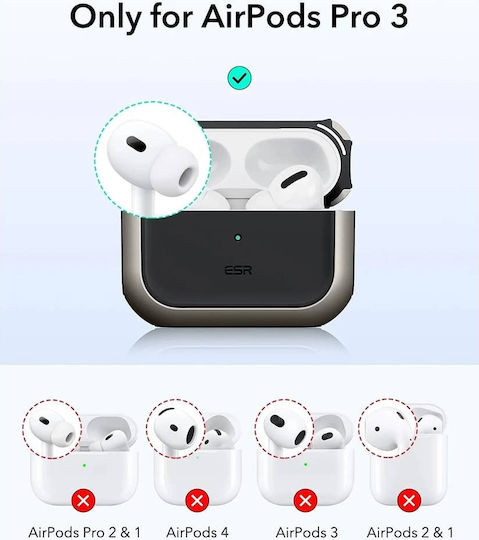 ESR Orbit Hybrid Halolock Case Plastic / Silicone Titanium for Apple AirPods Pro 3