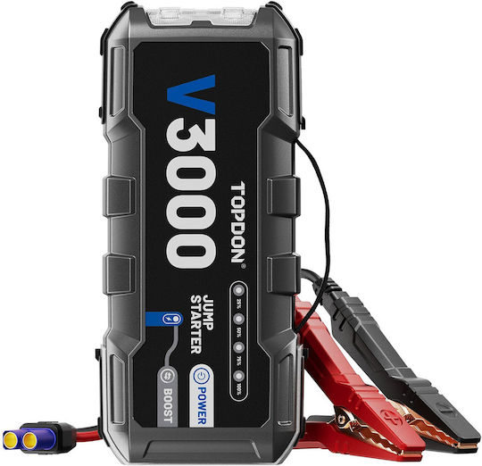Topdon V3000 Portable Car Battery Jump Starter 24000mAh with Φακό 12V