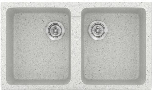 Sanitec Classic 152-334#WHITE Drop-In Sink Inox with Faucet W86xD50cm White