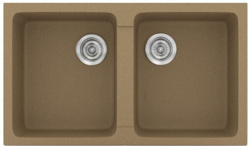 Sanitec Classic 152-334#WHITE Drop-In Sink Inox with Faucet W86xD50cm White