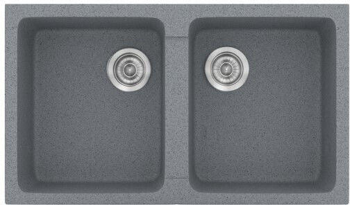 Sanitec Classic 152-334#WHITE Drop-In Sink Inox with Faucet W86xD50cm White
