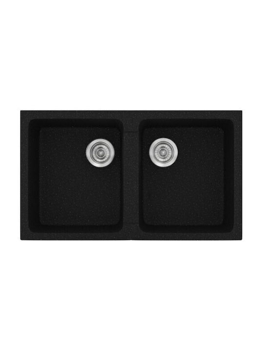Sanitec Classic Ένθετος Νεροχύτης Inox με Μπαταρία Μ86xΠ50cm Λευκός