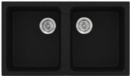 Sanitec Classic 152-334#WHITE Drop-In Sink Inox with Faucet W86xD50cm White
