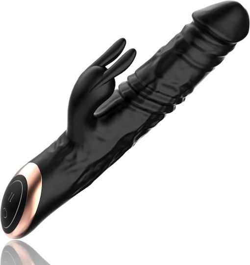 Smd Wet Dream Kaninchen Klitoralstimulation G-Punkt Vibrator 2-in-1 Doppelter Vibrator 10 Vibrationsmodi 24,5cm Schwarz