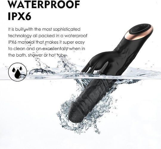 Smd Wet Dream Kaninchen Klitoralstimulation G-Punkt Vibrator 2-in-1 Doppelter Vibrator 10 Vibrationsmodi 24,5cm Schwarz