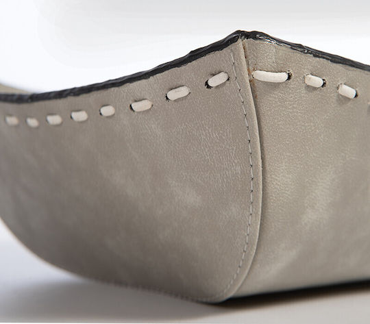Nef-Nef Homeware Lethal Decorative Basket Leather Artificial Leather Gray 20x20x7cm