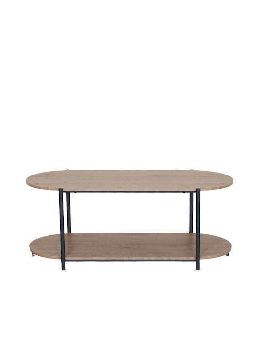 Oval Central Coffee Table Ardenmoor Wooden Oak/Black M115xL50xH45cm