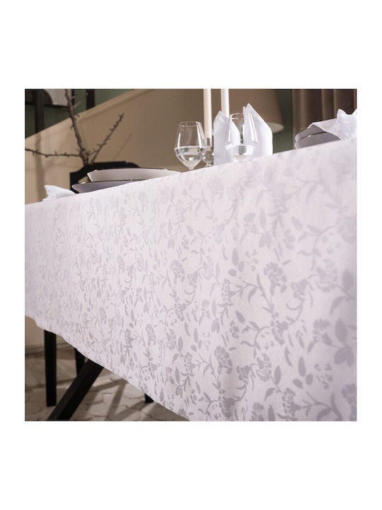 Teoran Tablecloth Set 13pcs Cholet White 160x320cm