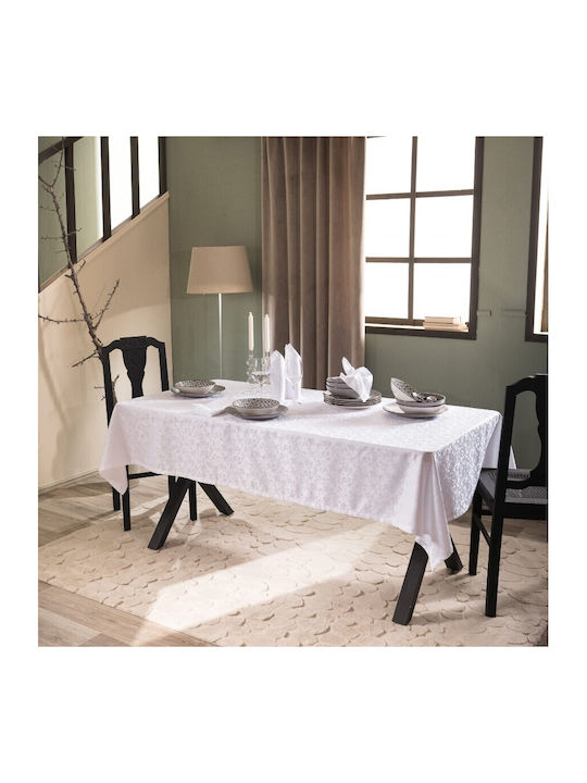 Teoran Tablecloth Set 13pcs Cholet White 160x320cm
