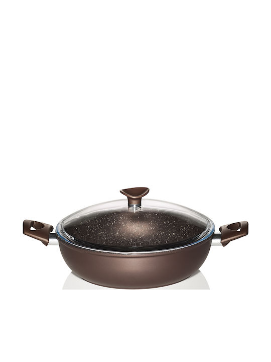 Pyramis Stone Chef Saute With Lid made of Aluminum with Stone Coating 28cm