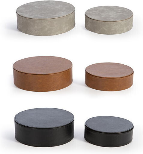 Nef-Nef Homeware Σετ Διακοσμητικά Κουτιά από Δερματίνη Lethal Black 2τμχ