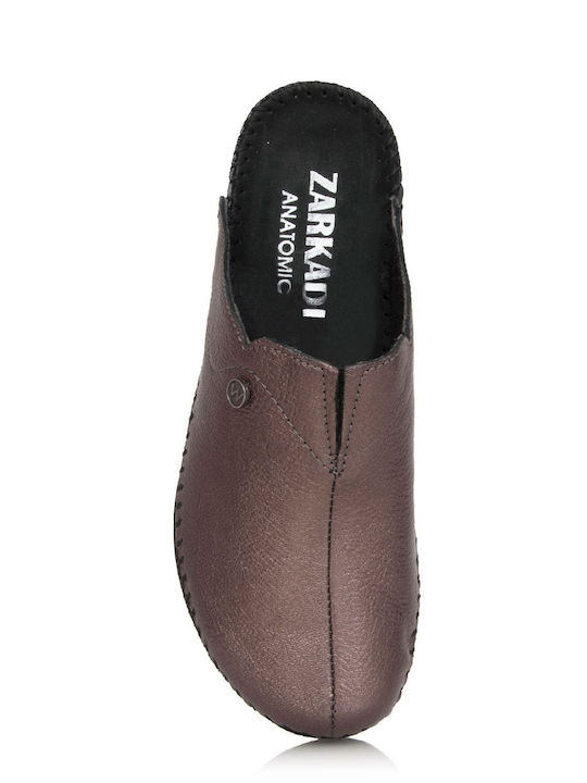 Anatomical Leather Women's Slippers Brown