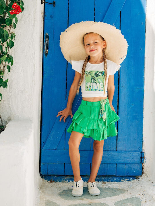 Kids' Set with Skirt Summer 2pcs Green