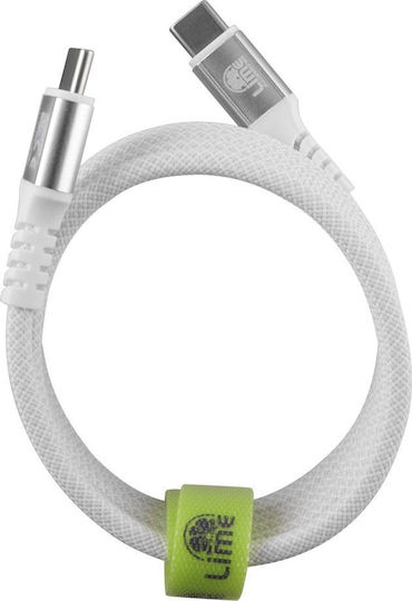 Lime Magnetic / Braided USB 2.0 Cable USB-C male - USB-C 120W Πράσινο 1.2m