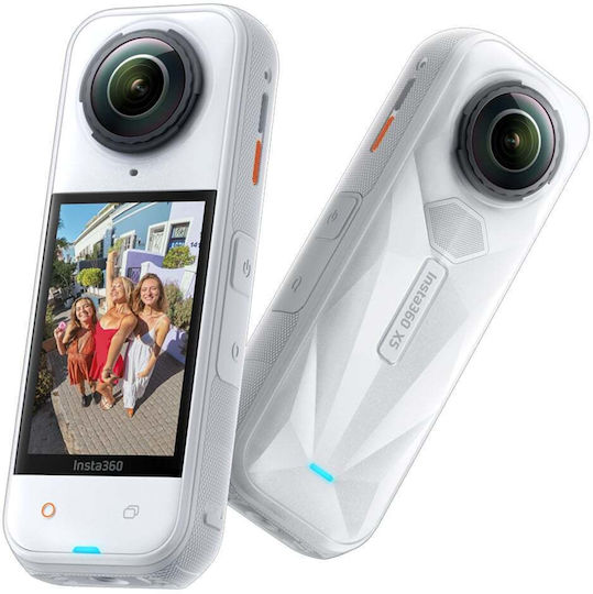 Insta360 x5 Action Camera 8K Satin White Limited Edition with Screen and Wi-Fi White