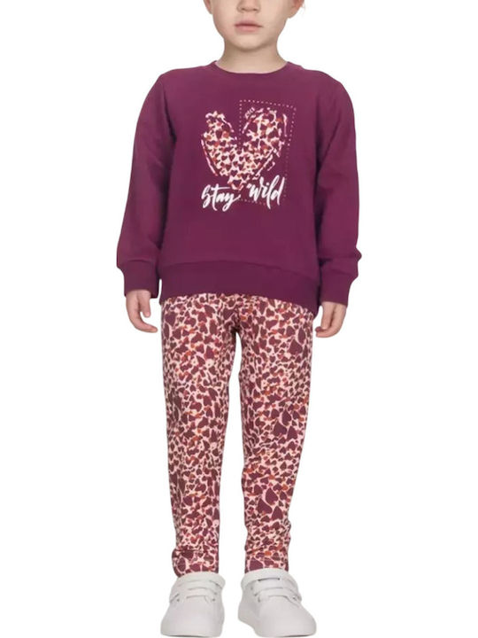 Kinder-Set mit Leggings Winter 2Stück Magenta