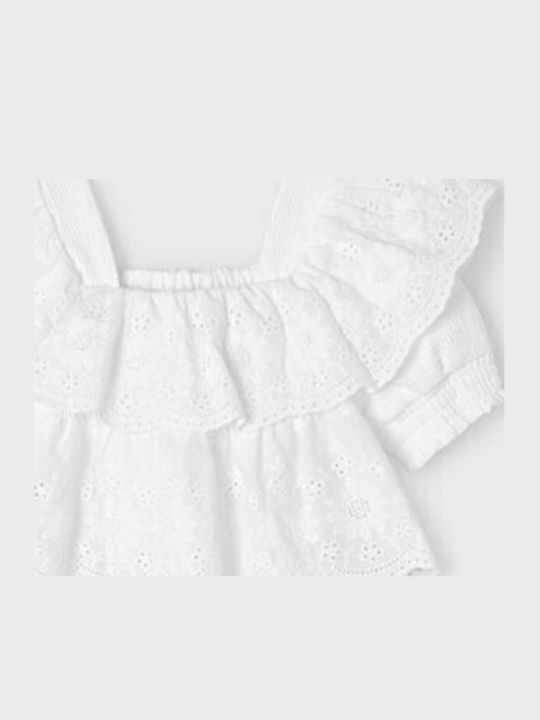 Kinderbluse Kurzarm Weiß