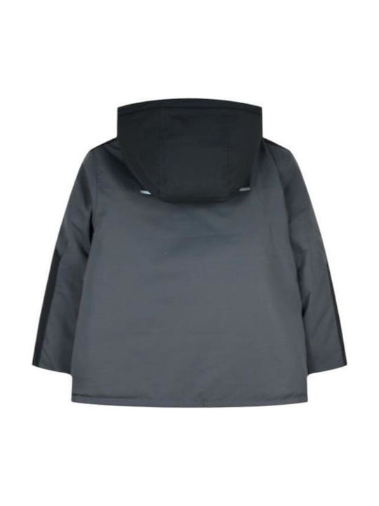 Kids Casual Long Jacket with Hood Anthracite